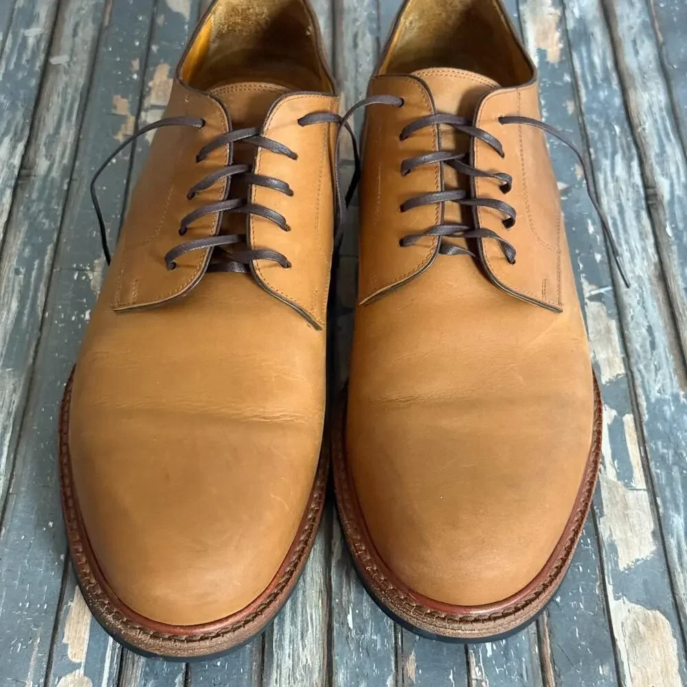 Beckett Simonon Dunham Derby Shoes Mens 11 Tan Leather Business Casual